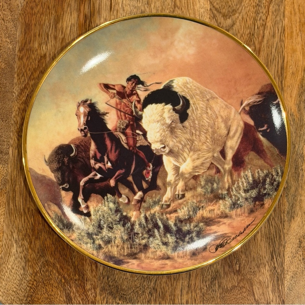 Franklin Mint Decorative Plate “The Buffalo Hunt” 8” Limited Edition